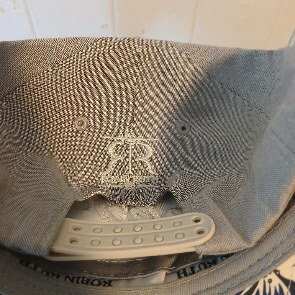 Robin Ruth Tokyo Snapback Hat Gray Floral Brim Mens Adjustable Baseball Cap‎